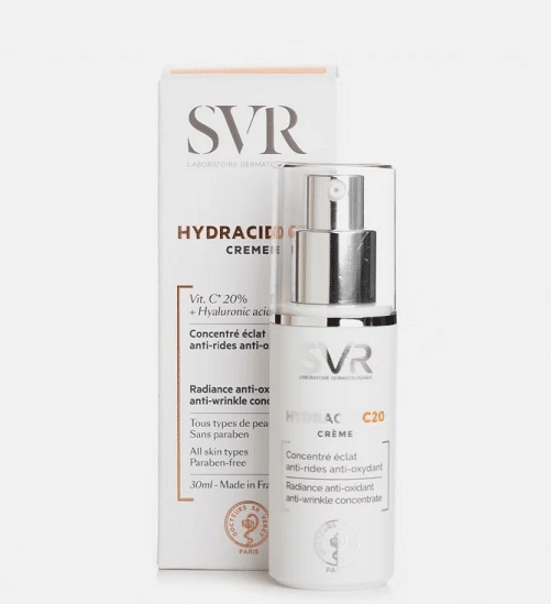 SVR Hydracid C20 | Crème Soin Visage dope vote peau. Un gel crème surconcentré en Vitamine C et Acide Hyaluronique pour énergiser les peaux fatiguées